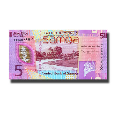 2023 Samoa 5 Tala Polymer Banknote Uncirculated