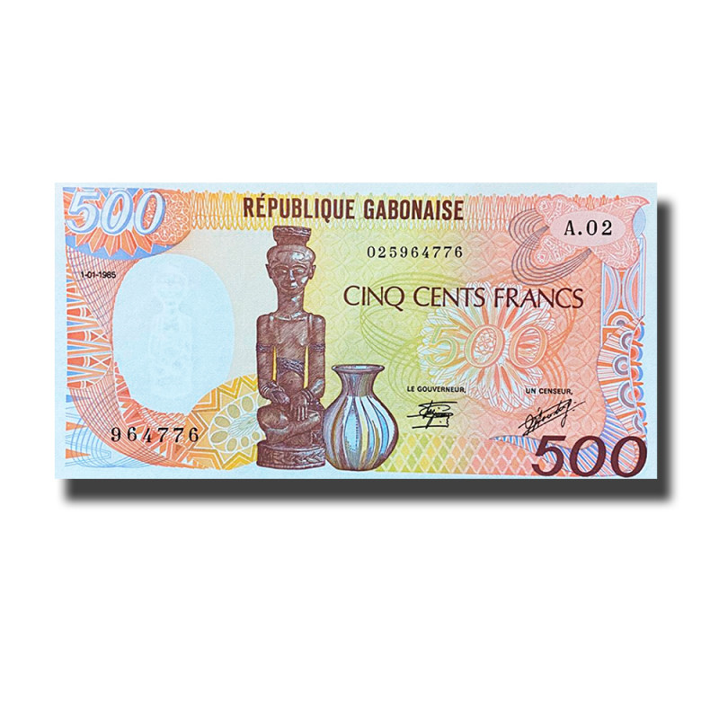 1985 Gabon 500 Cents Francs Banknote Uncirculated