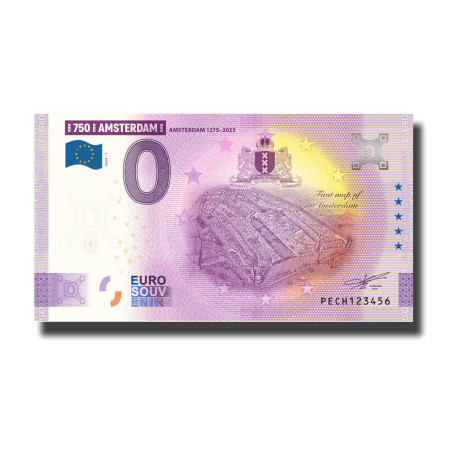 0 Euro Souvenir Banknote 750 Amsterdam Netherlands PECH 2024-1