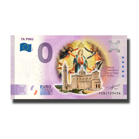 0 Euro Souvenir Banknote Ta Pinu Colour Malta FEBJ 2024-1