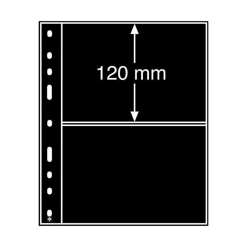 Leuchtturm Black Plastic Pockets Optima 2s Pack of 10