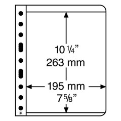 Leuchtturm Plastic Pockets VARIO, 1-way division, clear film, pack of 5