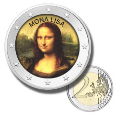 2 Euro Coloured Coin Mona Lisa