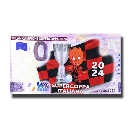 0 Euro Souvenir Banknote Milan Campione SuperCoppa 2024 1 Colour Italy SEFC 2024-2