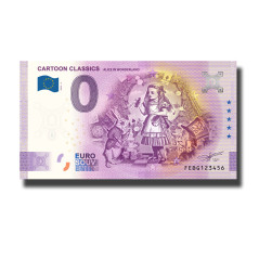 0 Euro Souvenir Banknote Cartoon Classic Alice in Wonderland Malta FEBG 2025-4