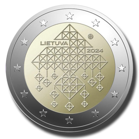2024 Lithuanian Tradition of Straw Gardens 2 Euro Coin