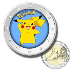 2 Euro Coloured Coin Pokemon
