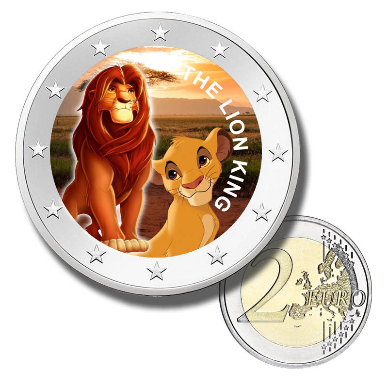 2 Euro Coloured Coin The Lion King