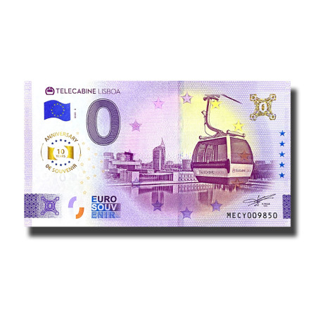 Anniversary 0 Euro Souvenir Banknote Telecabine Lisboa Portugal MECY 2025-2