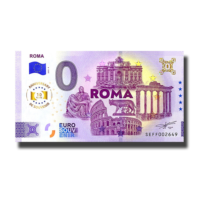 Anniversary 0 Euro Souvenir Banknote Roma Italy SEFF 2025-4