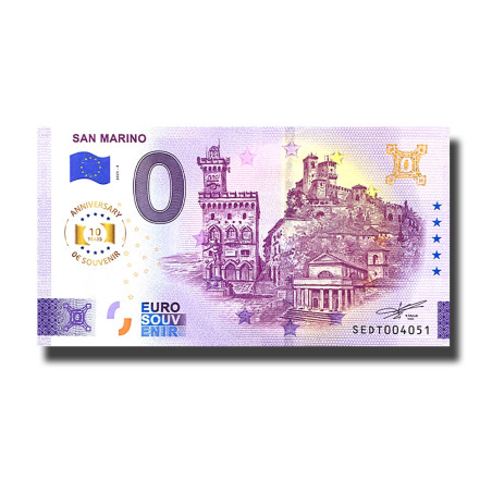 Anniversary 0 Euro Souvenir Banknote San Marino Italy SEDT 2025-4