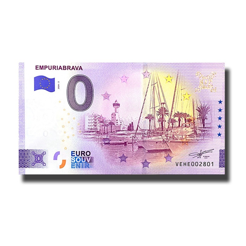 0 Euro Souvenir Banknote Empuriabrava Spain VEHE 2024-2