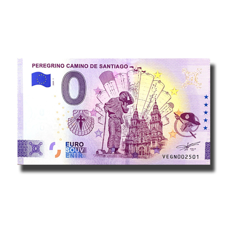 0 Euro Souvenir Banknote Peregrino Camino de Santiago Spain VEGN 2024-1