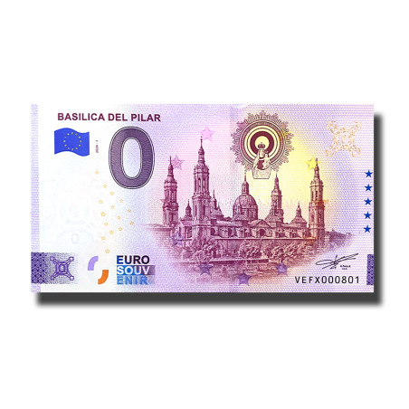 0 Euro Souvenir Banknote Basilica Del Pilar Spain VEFX 2024-1
