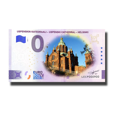 0 Euro Souvenir Banknote Uspenskin Katedraali-Uspenski Cathedral- Helsinki Colour Finland LECP 2024-1