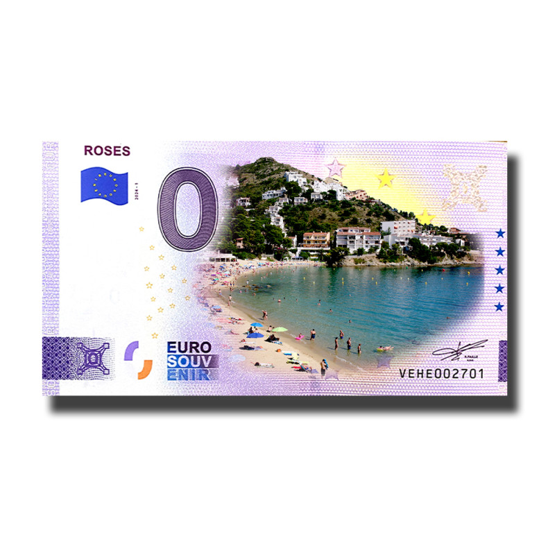 0 Euro Souvenir Banknote Roses Colour Spain VEHE 2024-1