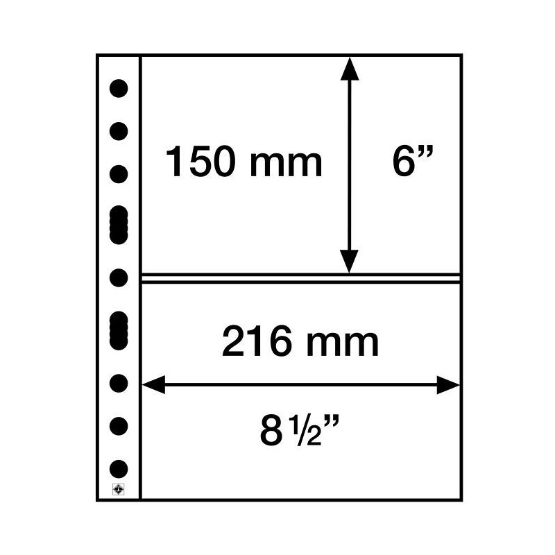 Grande Easy plastic sheets, 2orizontal pockets (A5), PP, clear, pack of 50