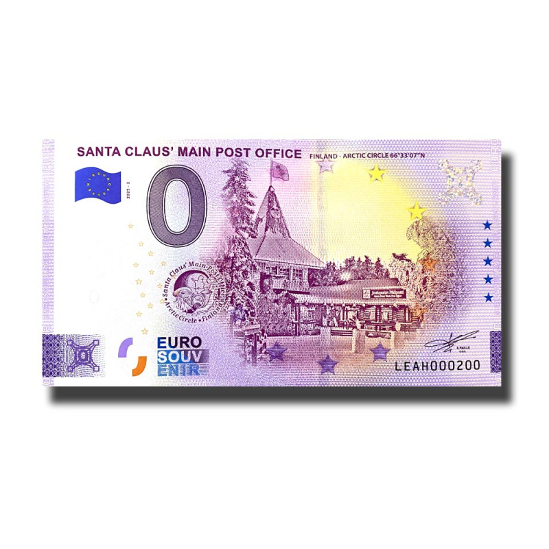 0 Euro Souvenir Banknote Santa Claus' Main Post Office Finland LEAH 2025-2