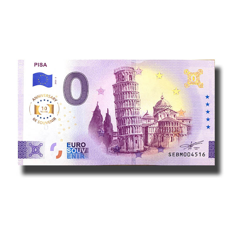 Anniversary 0 Euro Souvenir Banknote Pisa Italy SEBM 2025-3