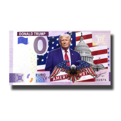 0 Euro Souvenir Banknote Donald Trump- American First Custom Colour Italy