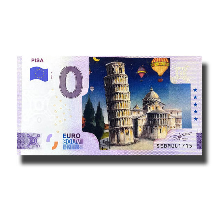 0 Euro Souvenir Banknote Pisa Colour Italy SEBM 2025-3
