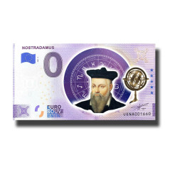 0 Euro Souvenir Banknote Nostradamus Colour France UENA 2021-7