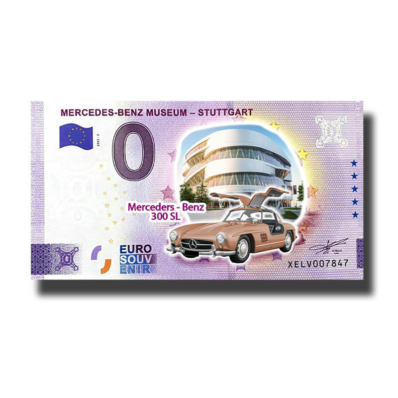 0 Euro Souvenir Banknote Mercedes- Benz Museum- Stuttgart Colour Germany XELV 2025-3