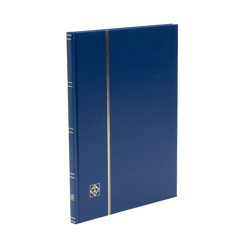 Basic stockbook, DIN A4, 16 black pages, unpadded cover, blue