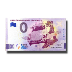 0 Euro Souvenir Banknote Citroen Ds Legende Francaise Czech Republic CZBF 2024-2