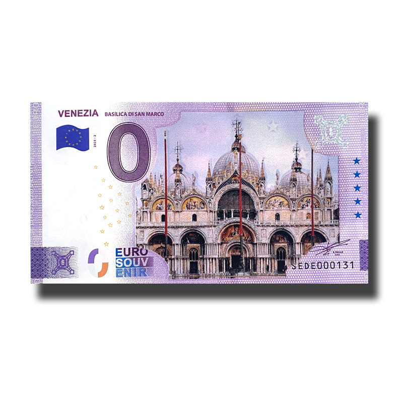 0 Euro Souvenir Banknote Venezia Basilica Di San Marco Colour Italy SEDE 2025-2