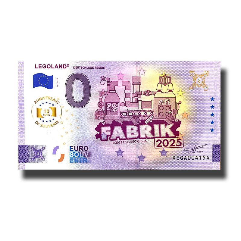 Anniversary 0 Euro Souvenir Banknote Legoland Deutschland Resort Germany XEGA 2025-19