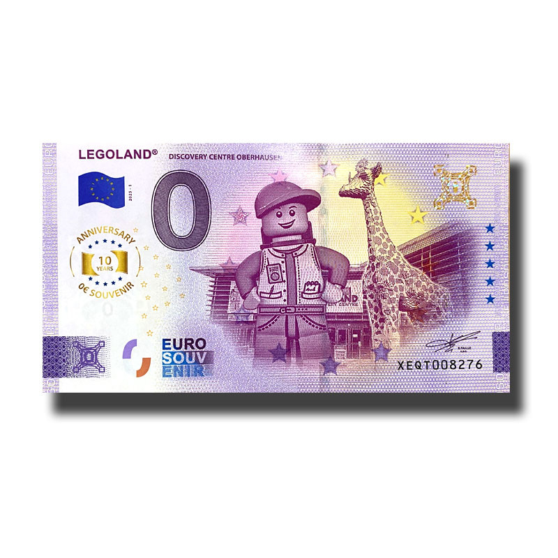 Anniversary 0 Euro Souvenir Banknote Legoland Discovery Centre Oberhausen Germany XEQT 2025-1
