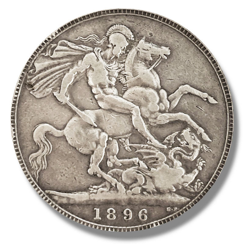 1896 VICTORIA CROWN SILVER COIN