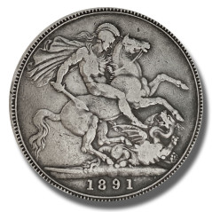 1891 VICTORIA CROWN SILVER COIN