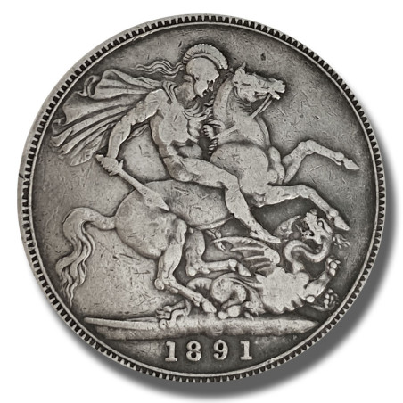 1891 VICTORIA CROWN SILVER COIN