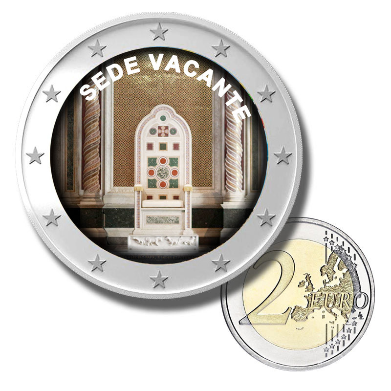 2 Euro Coloured Coin Sede Vacante