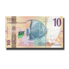 2025 Curacao 10 Caribische Gulden Banknote Uncirculated