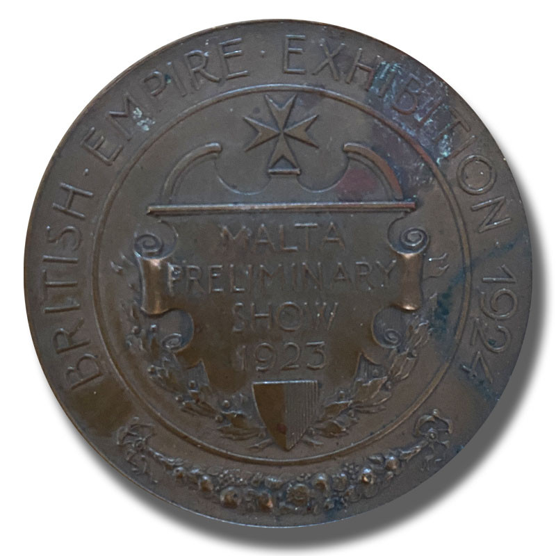 1923 Malta British Empire Exhibition Medal Preliminary Show 50mm 1923 Malta British Empire Exhibition Medal Preliminary Show 50mm