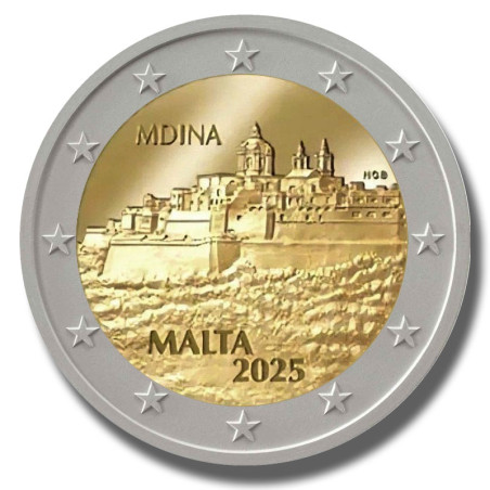 2025 Malta MDINA Maltese Walled Cities 2 Euro Coin