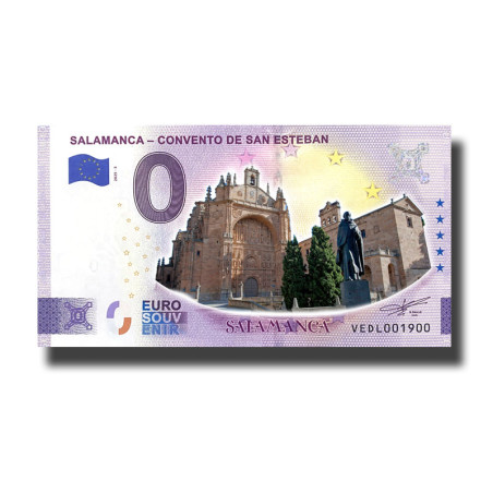 0 Euro Souvenir Banknote Salamanca- Convento de San Esteban Colour Spain VEDL 2025-5