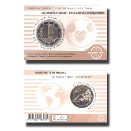 2025 Finland Diplomacy and Foreign Policy- Finland Version 2 Euro Coin Card