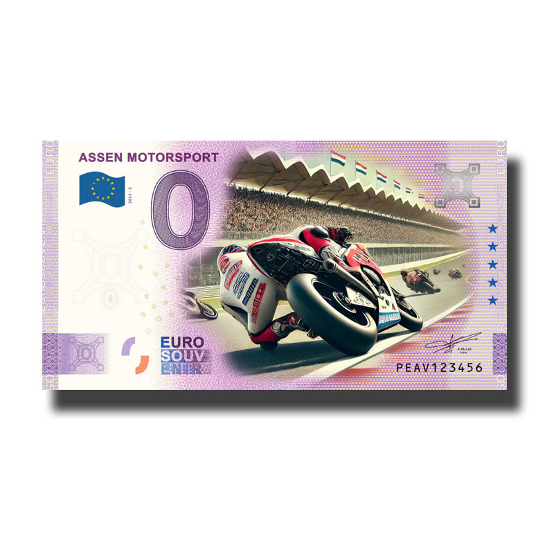 0 Euro Souvenir Banknote Assen Motorsport Colour Netherlands PEAV 2025-2