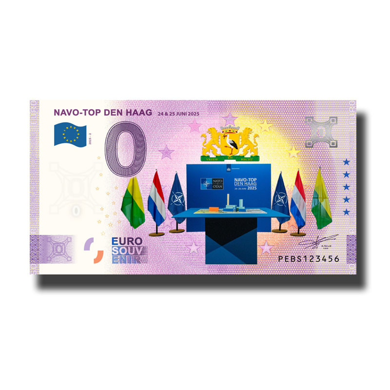 0 Euro Souvenir Banknote Navo- Top Den Haag 24 &25 Juni 2025 Colour Netherlands PEBS 2025-2