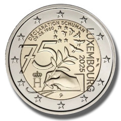 2025 Luxembourg 75th Anniversary of the Schuman Declaration 2 Euro Coin