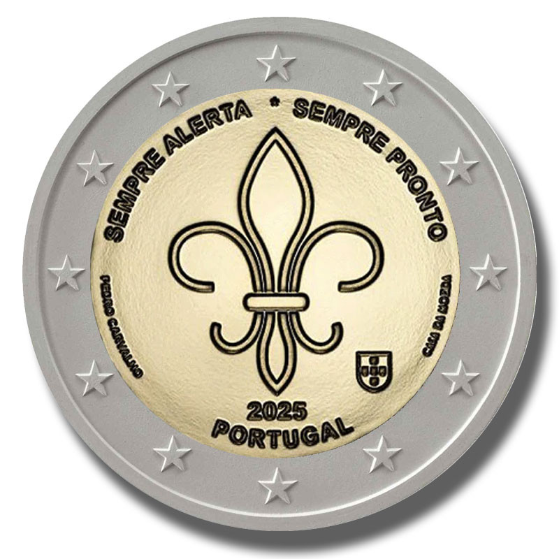 2025 Portugal World Scouting 2 Euro Coin 2025 Portugal World Scouting 2 Euro Coin
