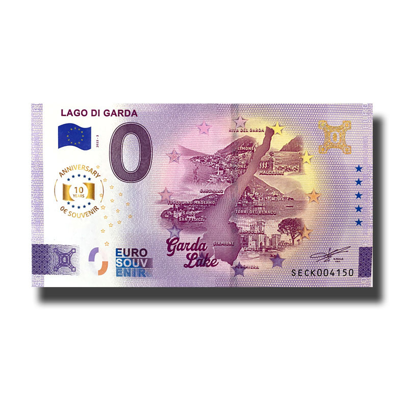 Anniversary 0 Euro Souvenir Banknote Lago Di Garda Italy SECK 2025-3