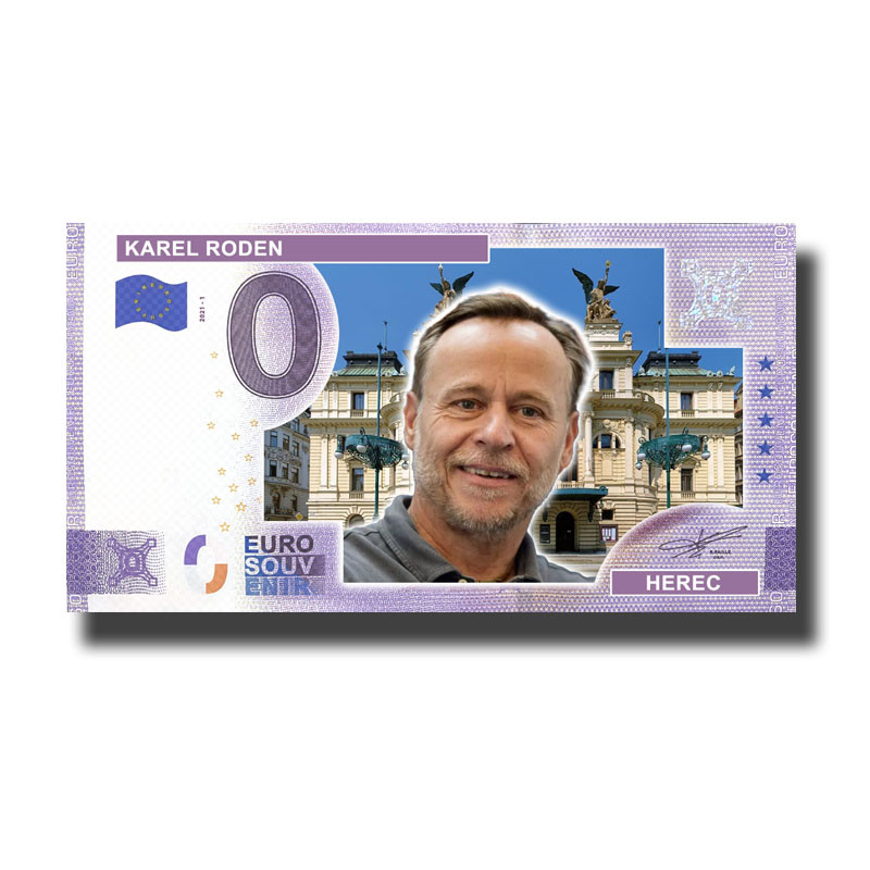 0 Euro Souvenir Banknote Karel Roden- Herec Custom Colour Czech Republic 2025 0 Euro Souvenir Banknote Karel Roden- Herec Custom Colour Czech Republic 2025