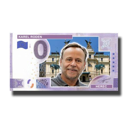 0 Euro Souvenir Banknote Karel Roden- Herec Custom Colour Czech Republic 2025