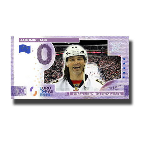 0 Euro Souvenir Banknote Jaromir Jagr- Hrac Ledniho Hokejistu Custom Colour Czech Republic 2025