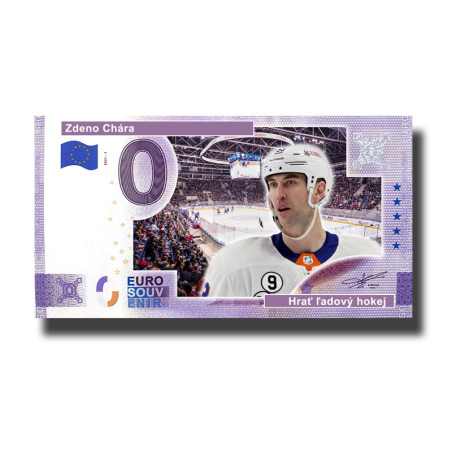 0 Euro Souvenir Banknote Zdeno Chara Hrat' l'adovy hokej Custom Colour Slovakia